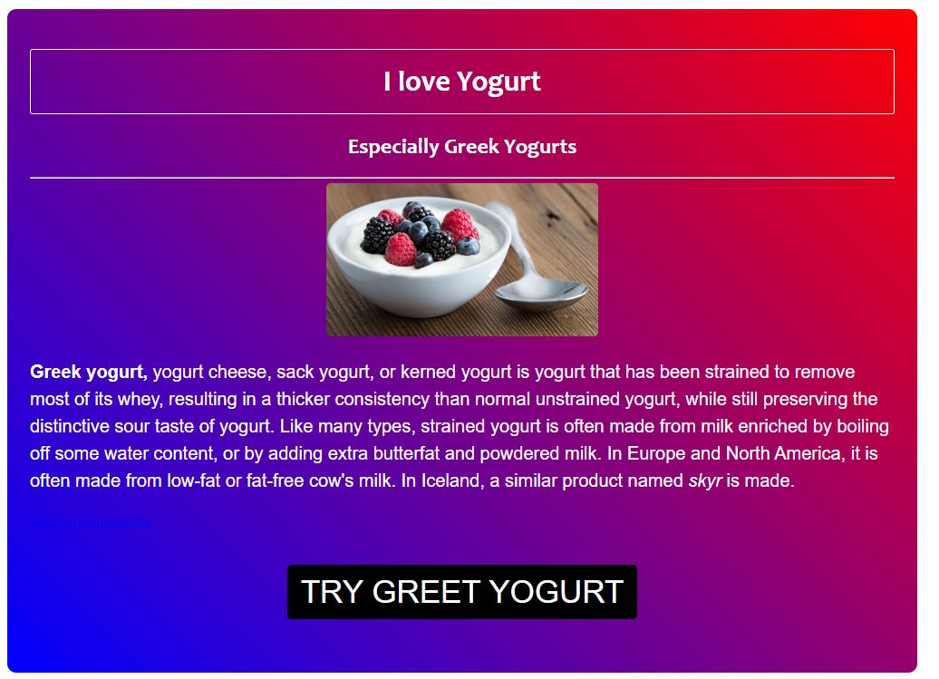 Yogurt project